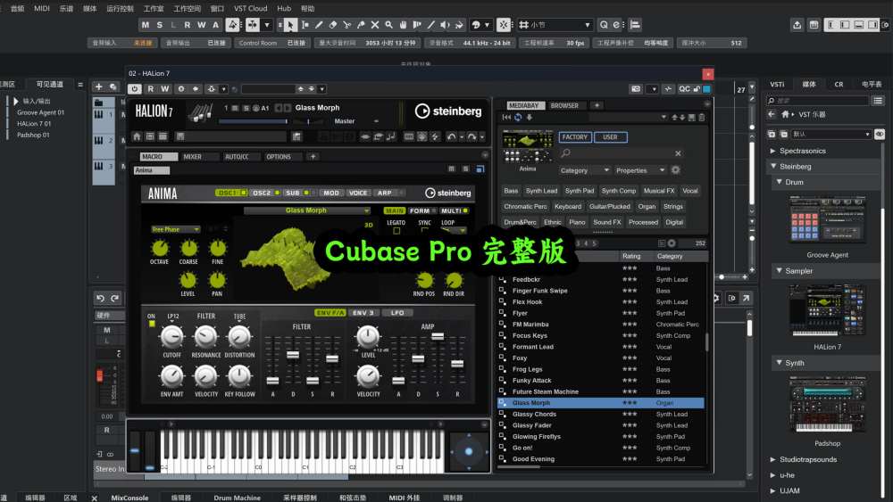 Cubase Pro v15软件插件音色库完整版！Cubase15Pro版Win-Mac系统100多GB原厂音色库完整版！Steinberg Cubase 15 Pro Windows MacOS